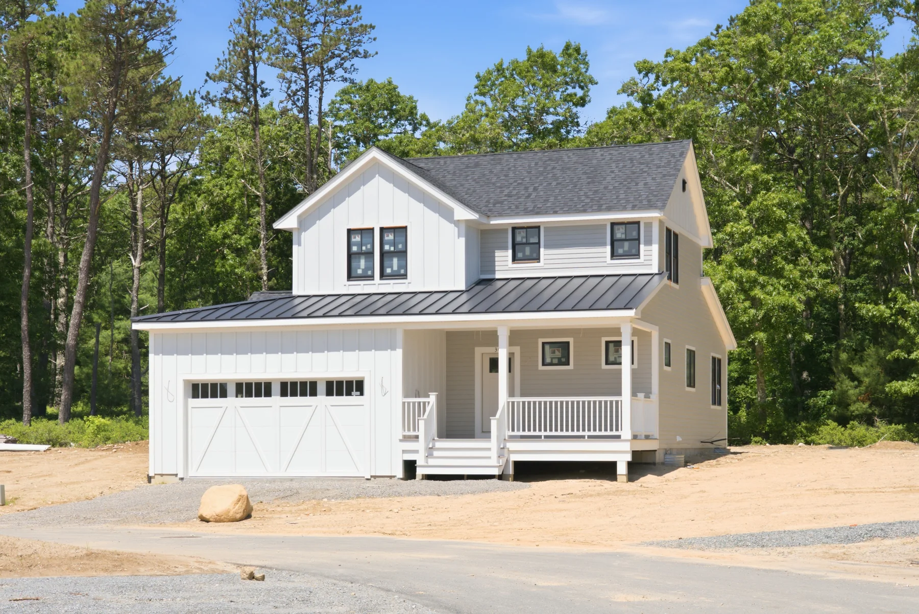 Custom new home exterior on the South Shore
