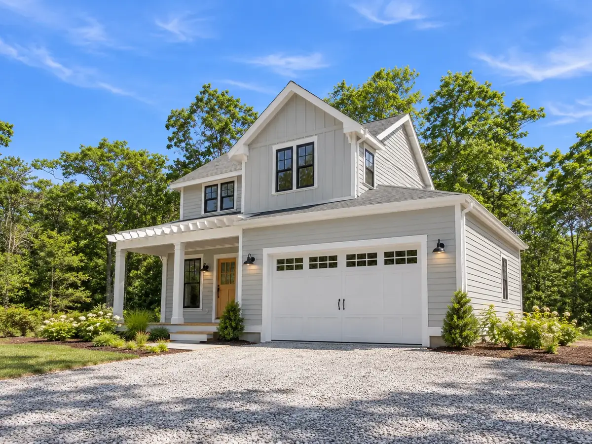 A newly built home on the South Shore with a side-entry garage