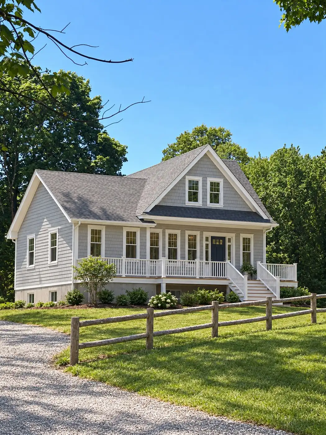 Siding and porch trim carried around a South Shore cape